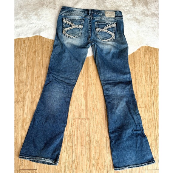 Silver Jeans Womens W29/L31 Tuesday Bootcut Light Blue Wash Denim Embroidered‎ - Picture 1 of 5